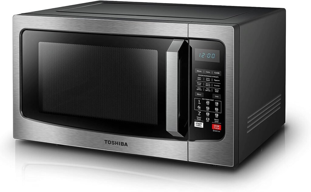 Toshiba EC042A5C-SS Microwave Oven with Convection Function, Smart Sensor, Easy-to-clean Stainless Steel Interior and ECO Mode, 1.5 Cu Ft, 1000W, Stainless Steel