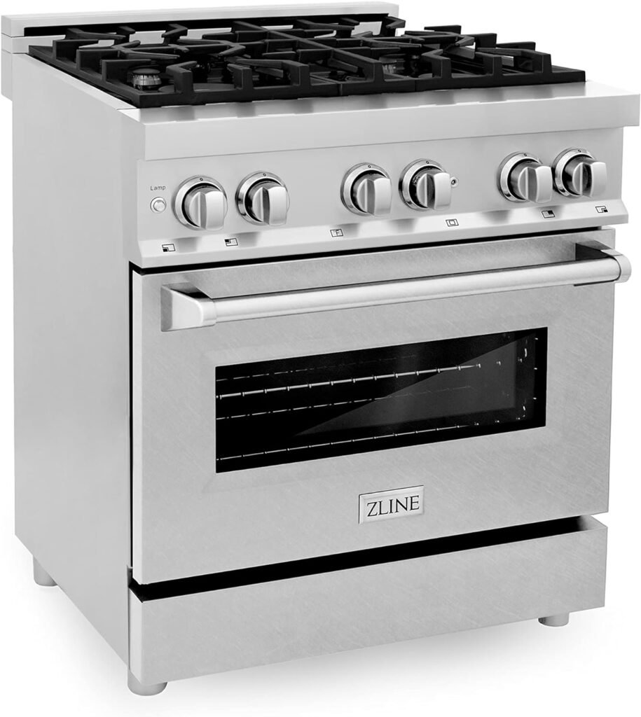 ZLINE 30 4.0 cu. ft. Dual Fuel Range with Gas Stove and Electric Oven in Fingerprint Resistant Stainless Steel (RAS-SN-30)