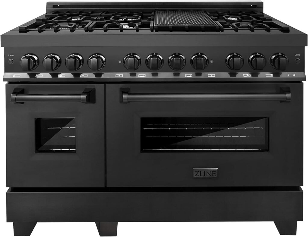 ZLINE 48 Black Stainless 6.0 cu.ft. 7 Gas Burner/Electric Oven Range (RAB-48)