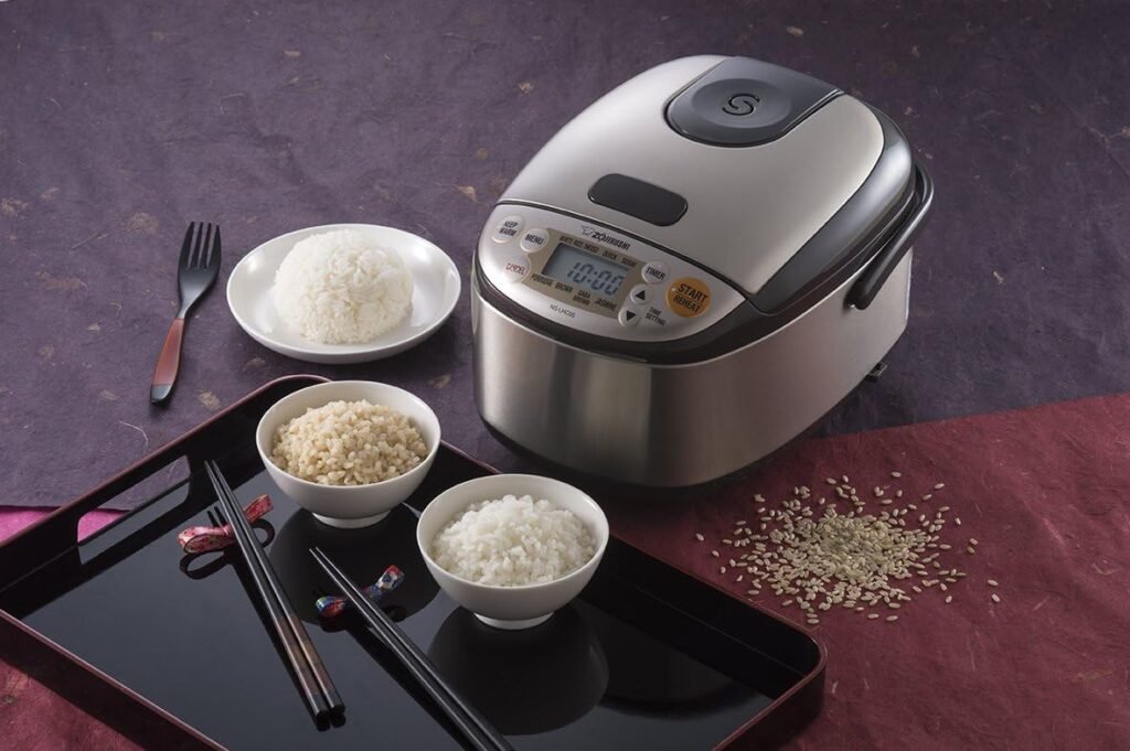 Zojirushi NS-LHC05 Micom Rice Cooker  Warmer, Stainless Dark Brown, 3 Cups Uncooked