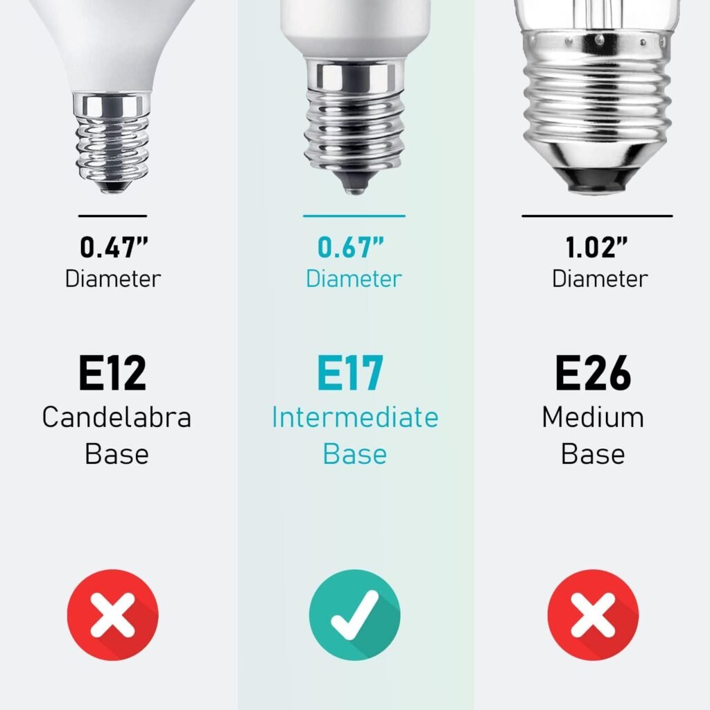 Maelsrlg LED Microwave Light Bulbs Under Hood 40W Equivalent, E17 LED Bulb Dimmable for Range Hood, 3W 380 Lumens, LED Appliance Light Bulb Over Stove, Daylight 5000K, 2 Pack