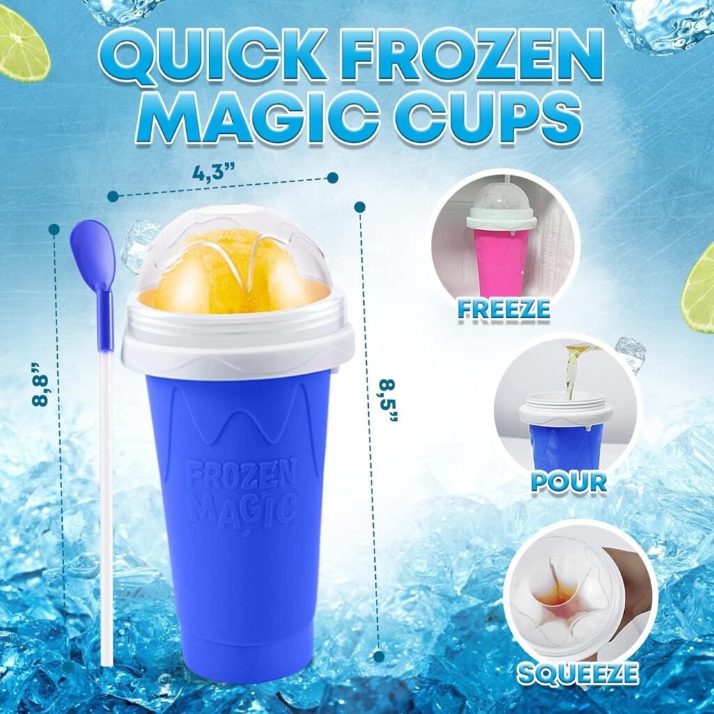 Wiss Kitchen Slushy Cup, Quick Frozen Magic Slushie Cup, Reusable Slushy Maker Cup, Food Grade Silicone Slushie Maker, Modern Double Layer Slushie Maker Cup